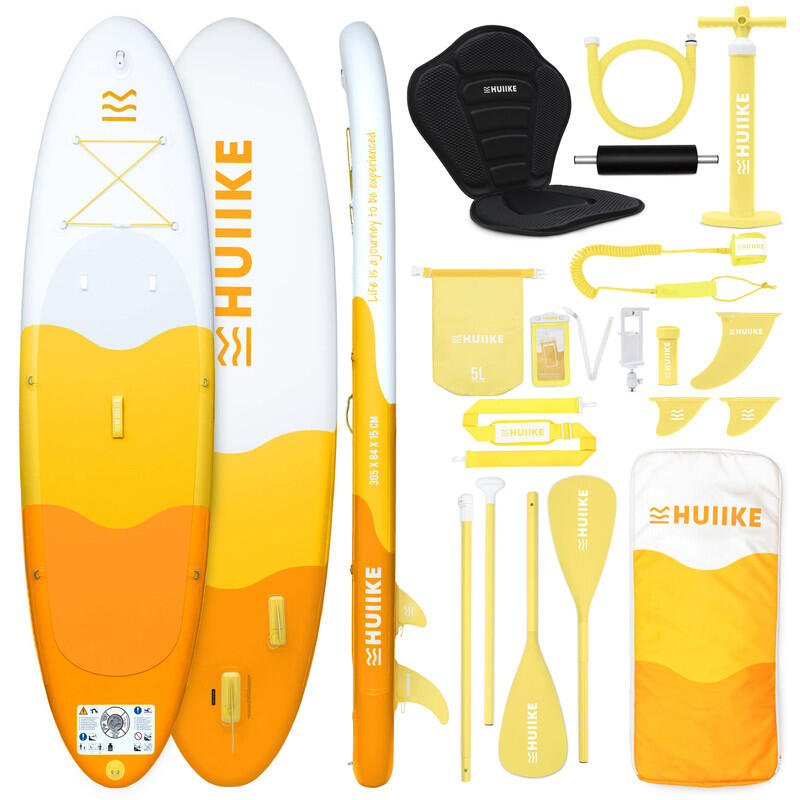 Deska Sup Nadmuchiwana 10’ Przekształcana w Kajak, do 130 kg, Żółta