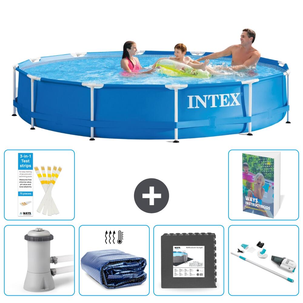 INTEX Basen ze stelażem Okrągły - 366x76 cm - 7-częściowy S315