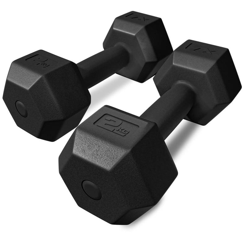 Zestaw hantli bitumicznych do ćwiczeń siłowych Trex Sport 2×2kg