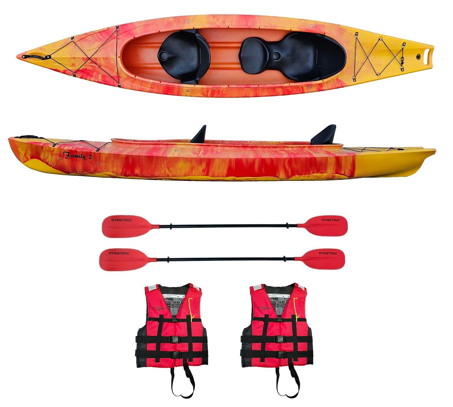 KAJAK DWUOSOBOWY DO PŁYWANIA SCORPIO KAYAK FAMILY 2 HD ZESTAW