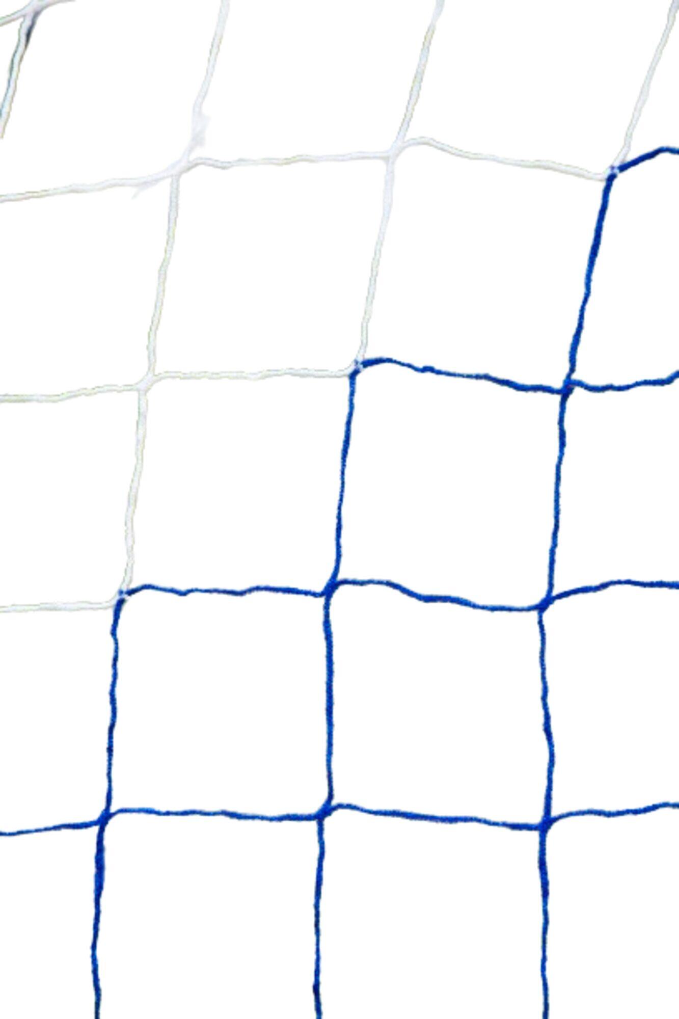 3mm siatka do bramki 11-a-side - biało-niebieska - 7,32 x 2,44 x 2 x 2 m