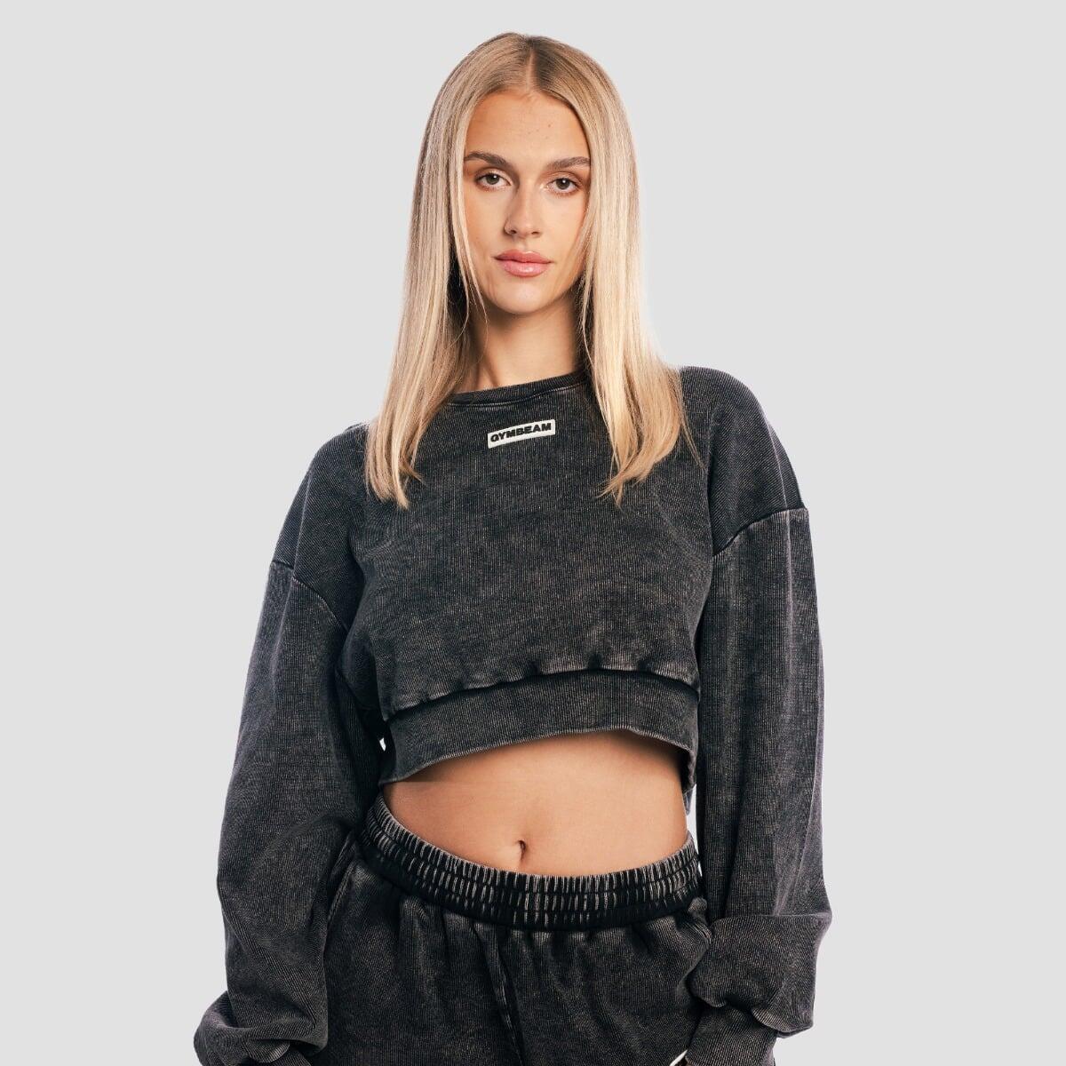 Bluza damska fitness cropped oversize bez kaptura Aura
