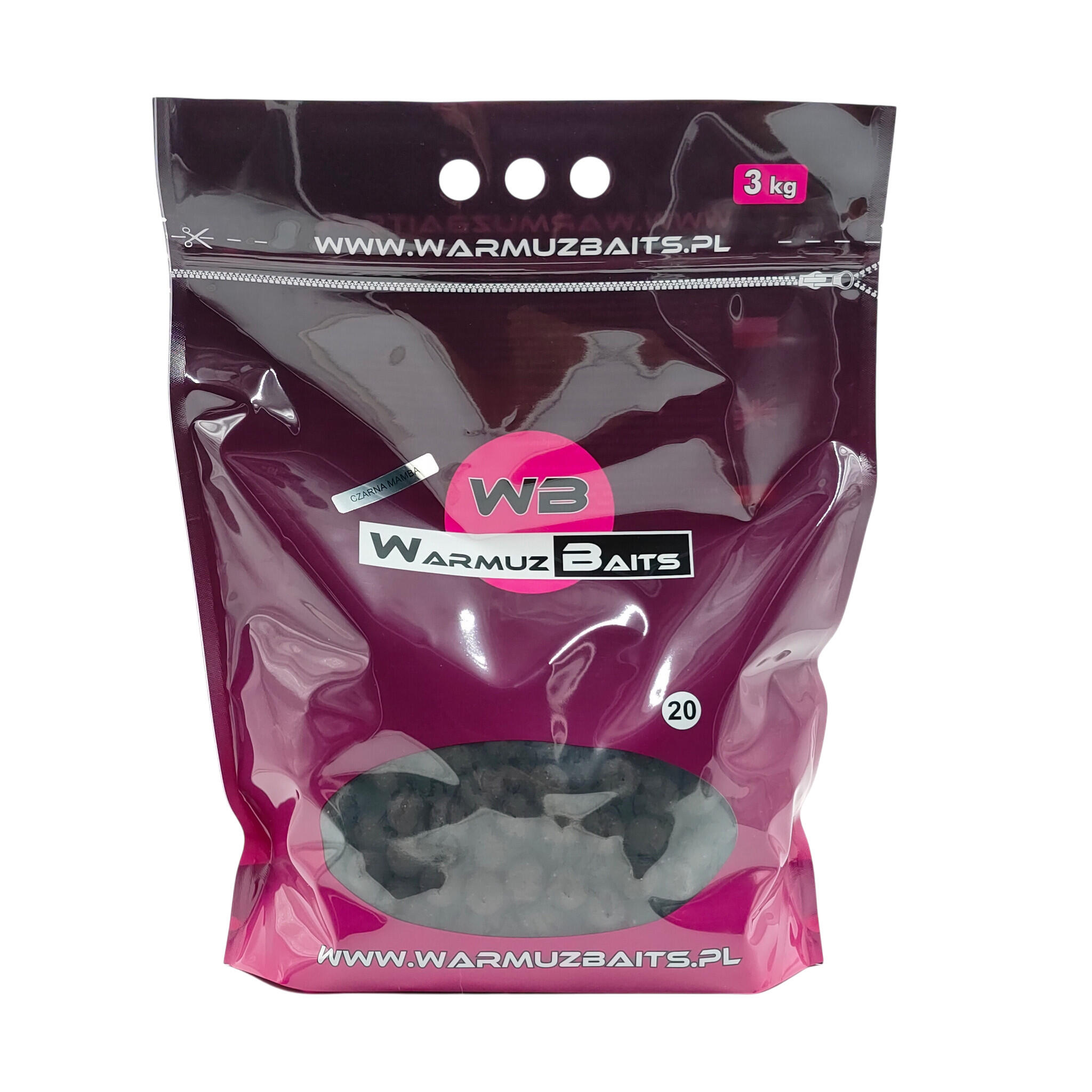 Kulki zanętowe 20mm Warmuz Baits Worek 3kg CZARNA MAMBA 3kg WOREK 20mm