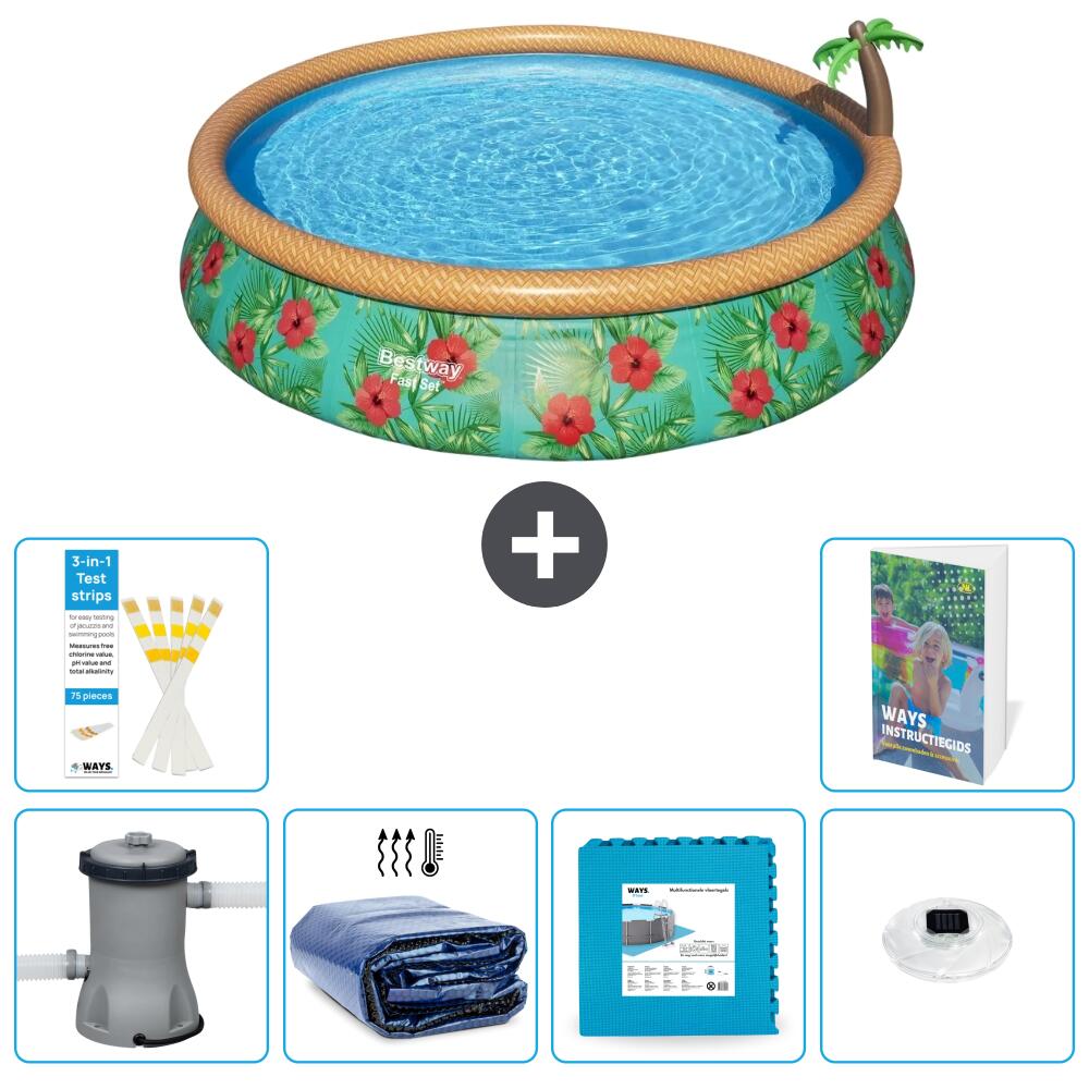 BESTWAY Basen Fast Set Okrągły - 457x84 cm - 7-częściowy S326