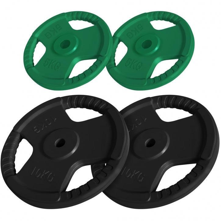 Zestaw 6x 5 kg gumowane obciążenia żeliwne 30mm GRIP