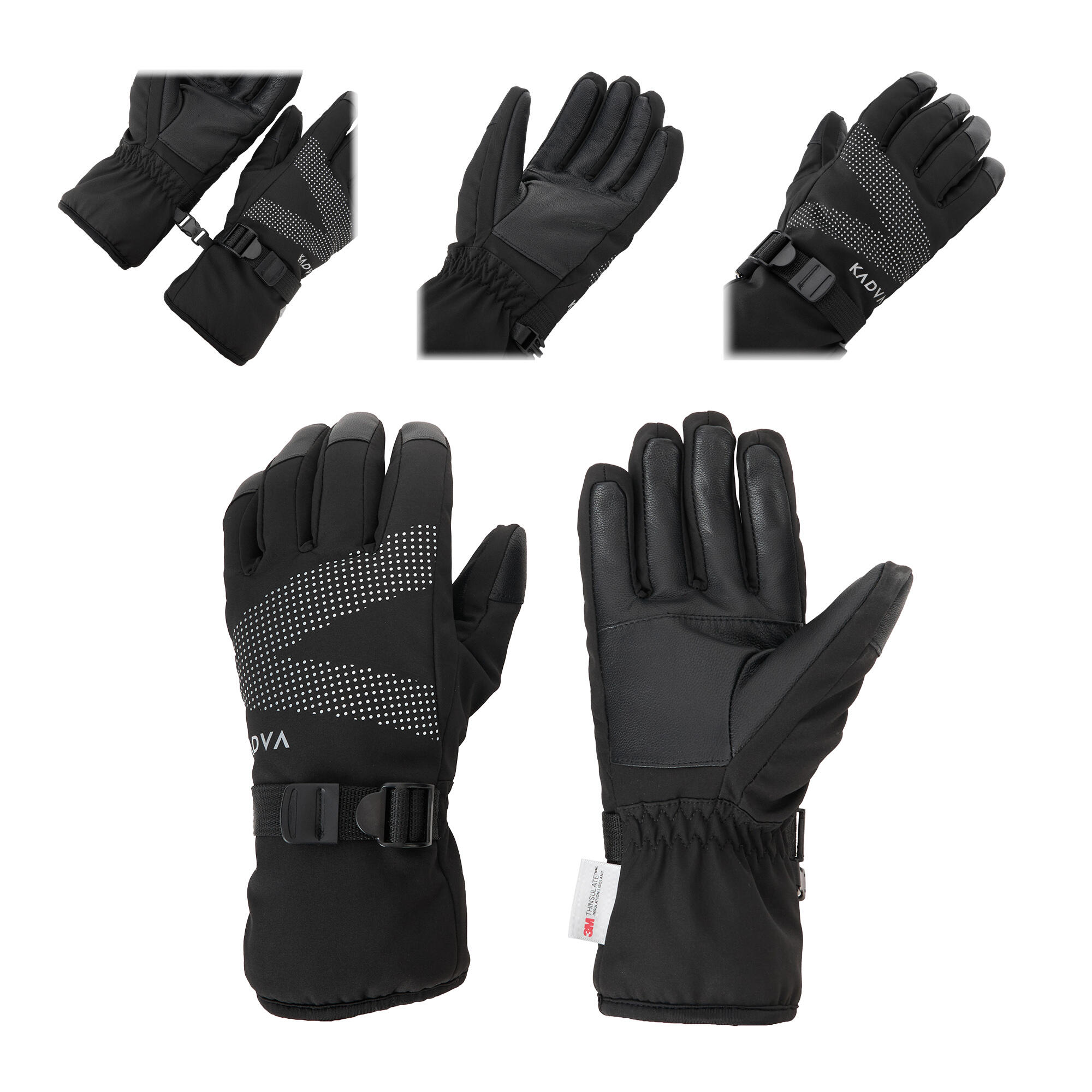 Rękawice narciarskie damskie KADVA Mountain Flow Pro skóra 3M Thinsulate