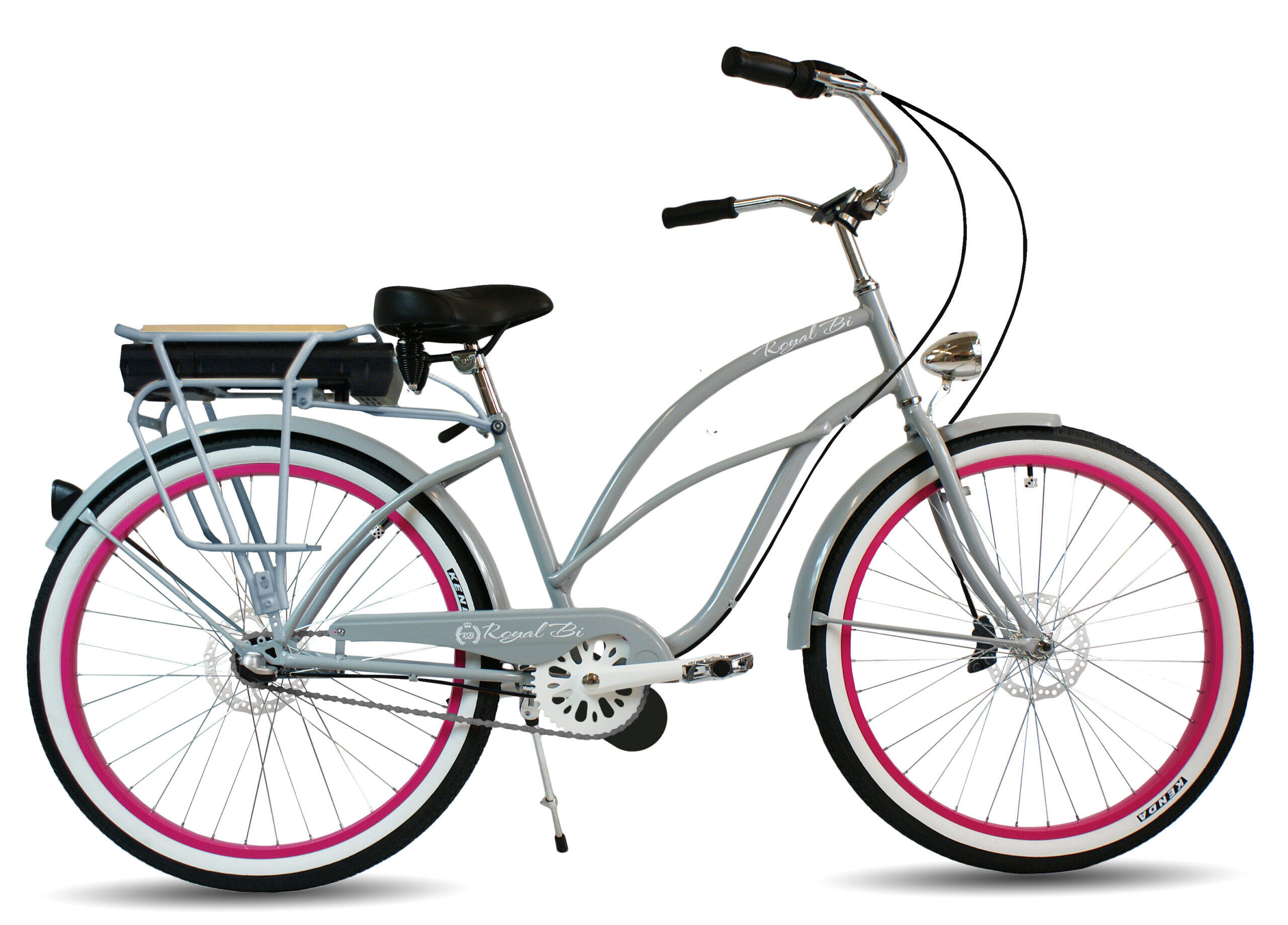 Rower elektryczny e-bike beach cruiser miejski damski Pink Panther 26