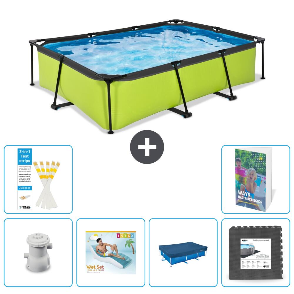EXIT TOYS Basen Prostokątny - 300x200x65 cm - 7-częściowy S185