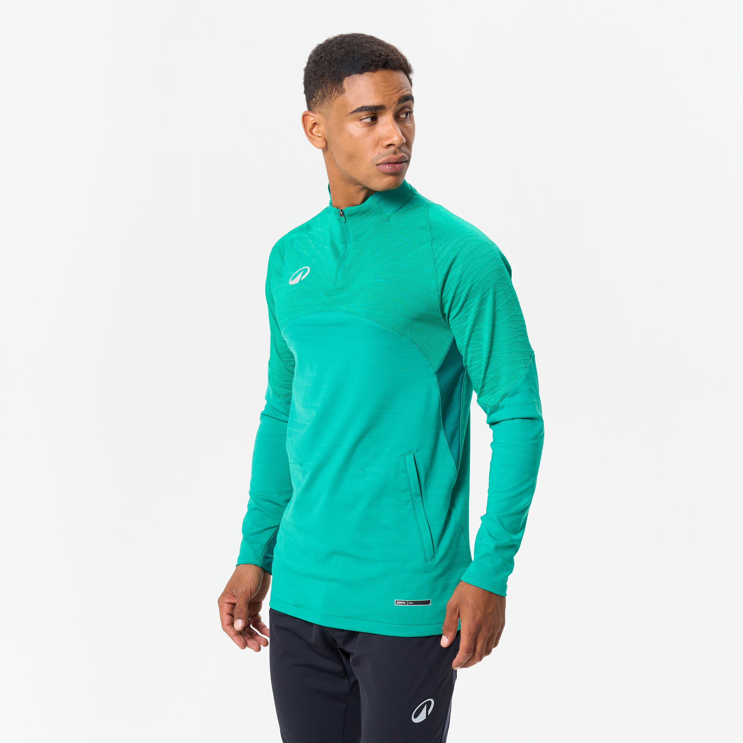 Bluza piłkarska Kipsta CLR Club na krótki suwak