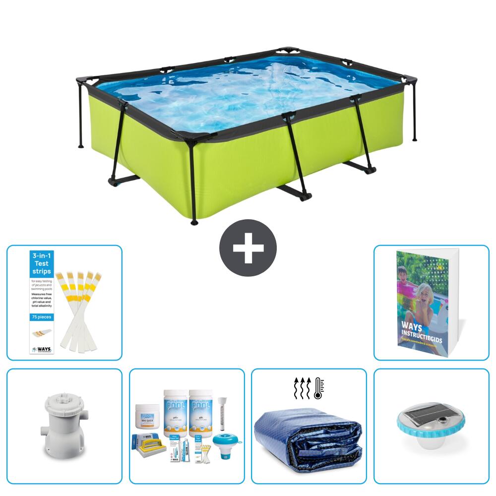 EXIT TOYS Basen Prostokątny - 220x150x65 cm - 7-częściowy S228