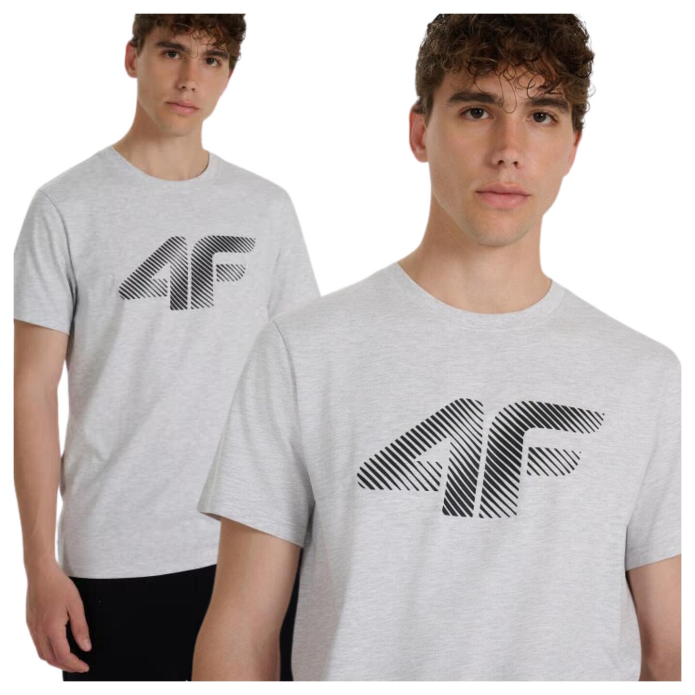 T-shirt regular z nadrukiem męski 4F 4FWMM00TTSHM2257