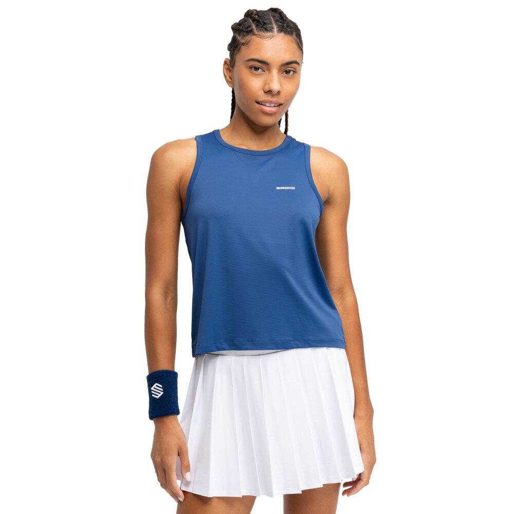 Damski podkoszulek tenisowy tank top Siroko Match Blue