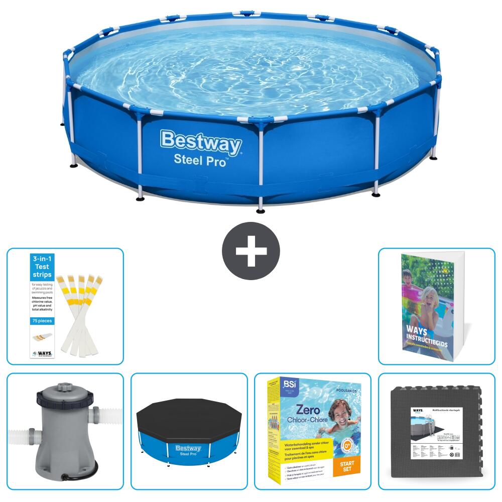 BESTWAY Basen Steel Pro Okrągły - 305x76 cm - 7-częściowy S259
