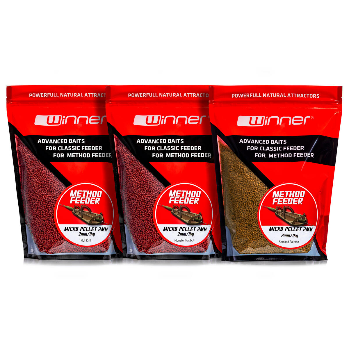 Pellet do Method /Feeder Winner 2mm/1kg / Zestaw Rybny 4 szt