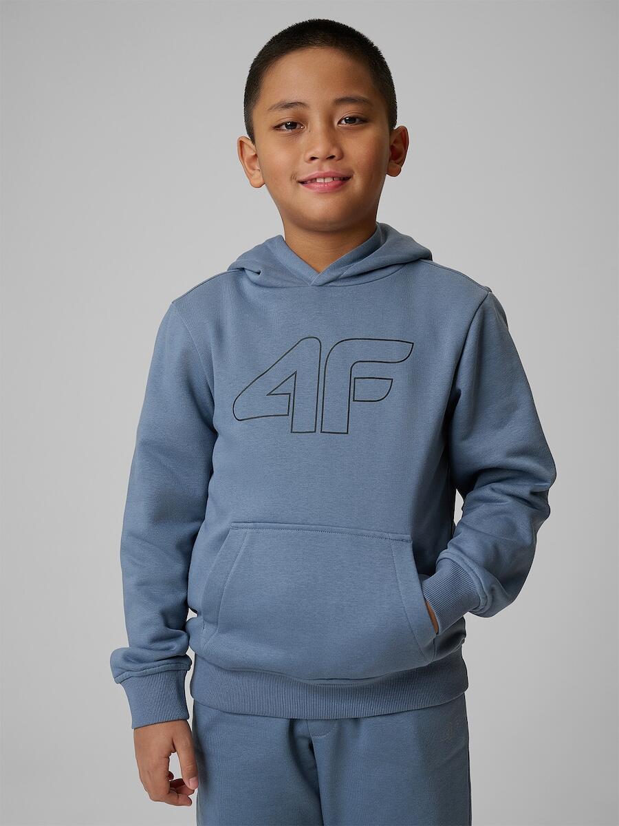 Bluza dresowa regular z kapturem chłopięca 4F 4FJRSS26TSWSM2748