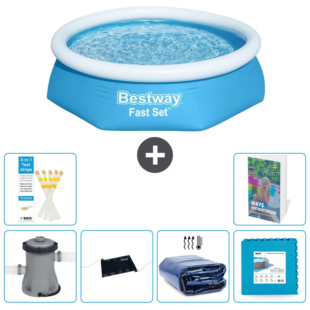 BESTWAY Basen Fast Set Okrągły - 244x61 cm - 7-częściowy S340