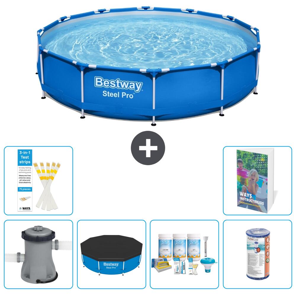 BESTWAY Basen Steel Pro Okrągły - 305x76 cm - 7-częściowy S208