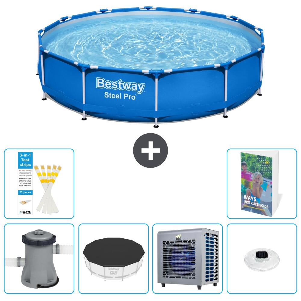 BESTWAY Basen Steel Pro Okrągły - 366x76 cm - 7-częściowy S175