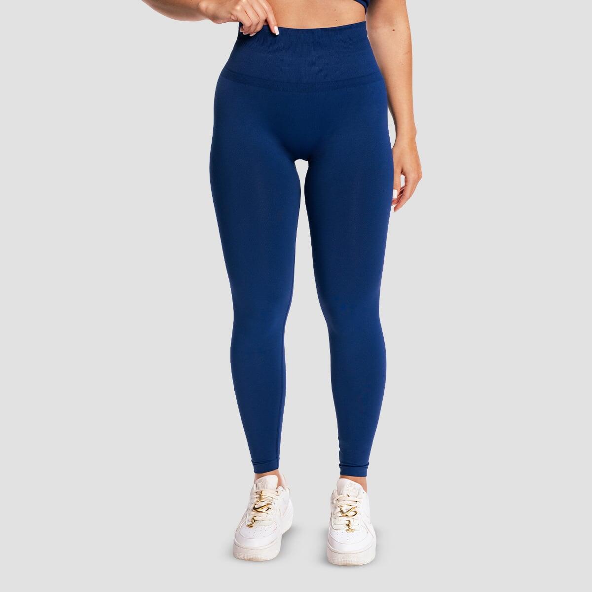 Legginsy damskie fitness bezszwowe granatowe Sculpt Seamless