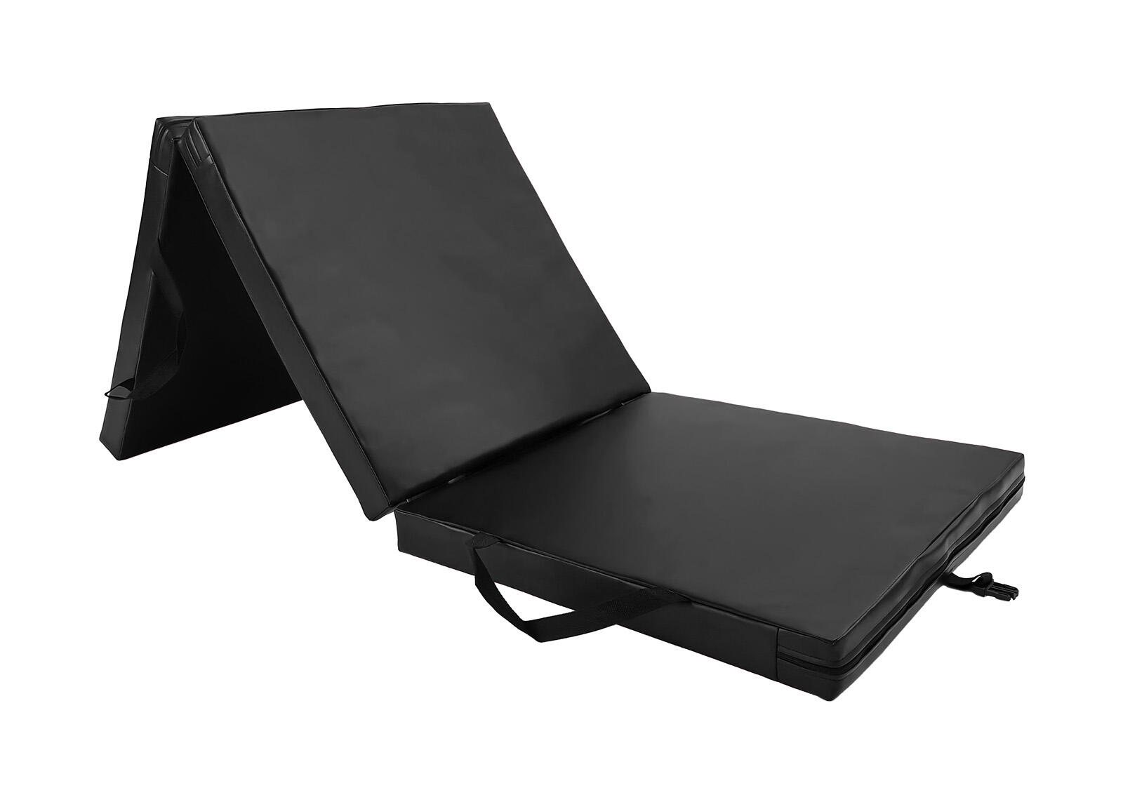 Materac gimnastyczny składany UNDERFIT 180 x 60 x 6 cm twardy czarny
