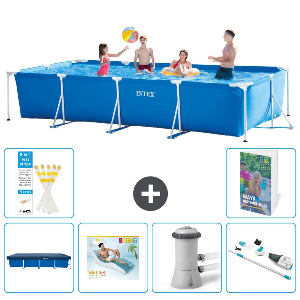 INTEX Basen ze stelażem Prostokątny - 450x220x84 cm - 7-częściowy S62