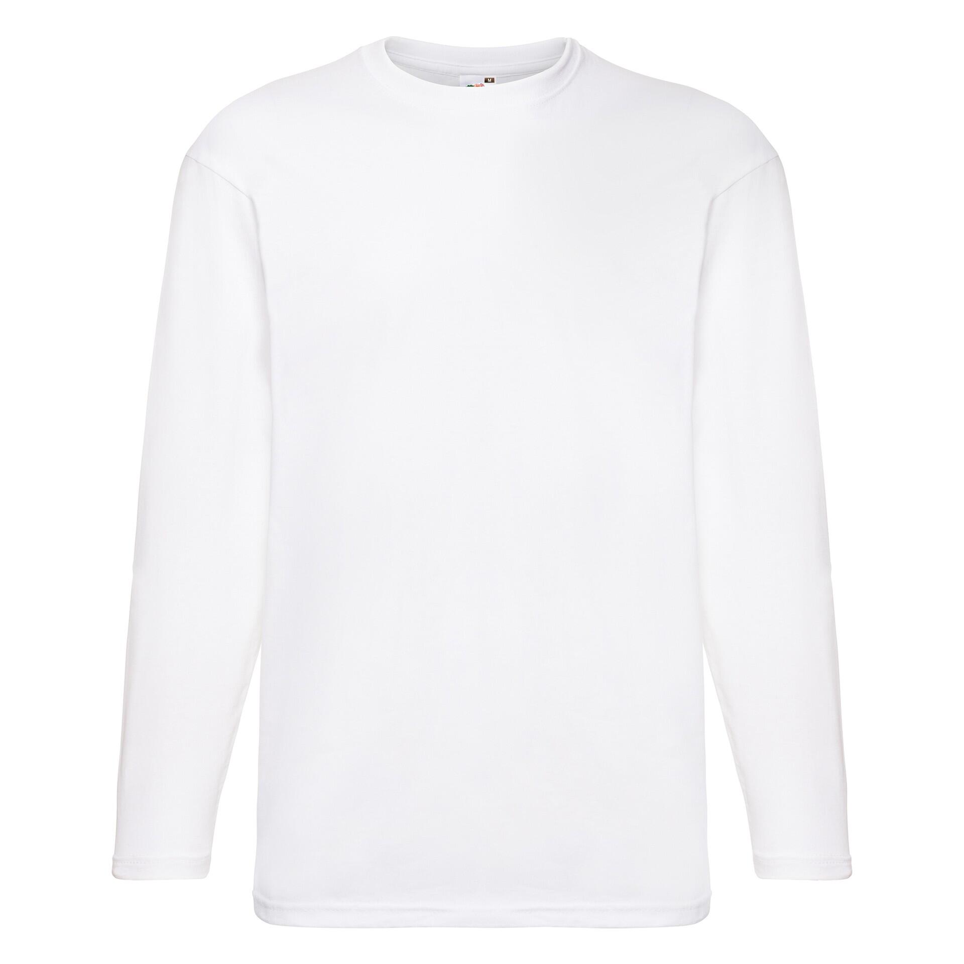 T-shirt Fruit Of The Loom Valueweight z długim rękawem Blanco