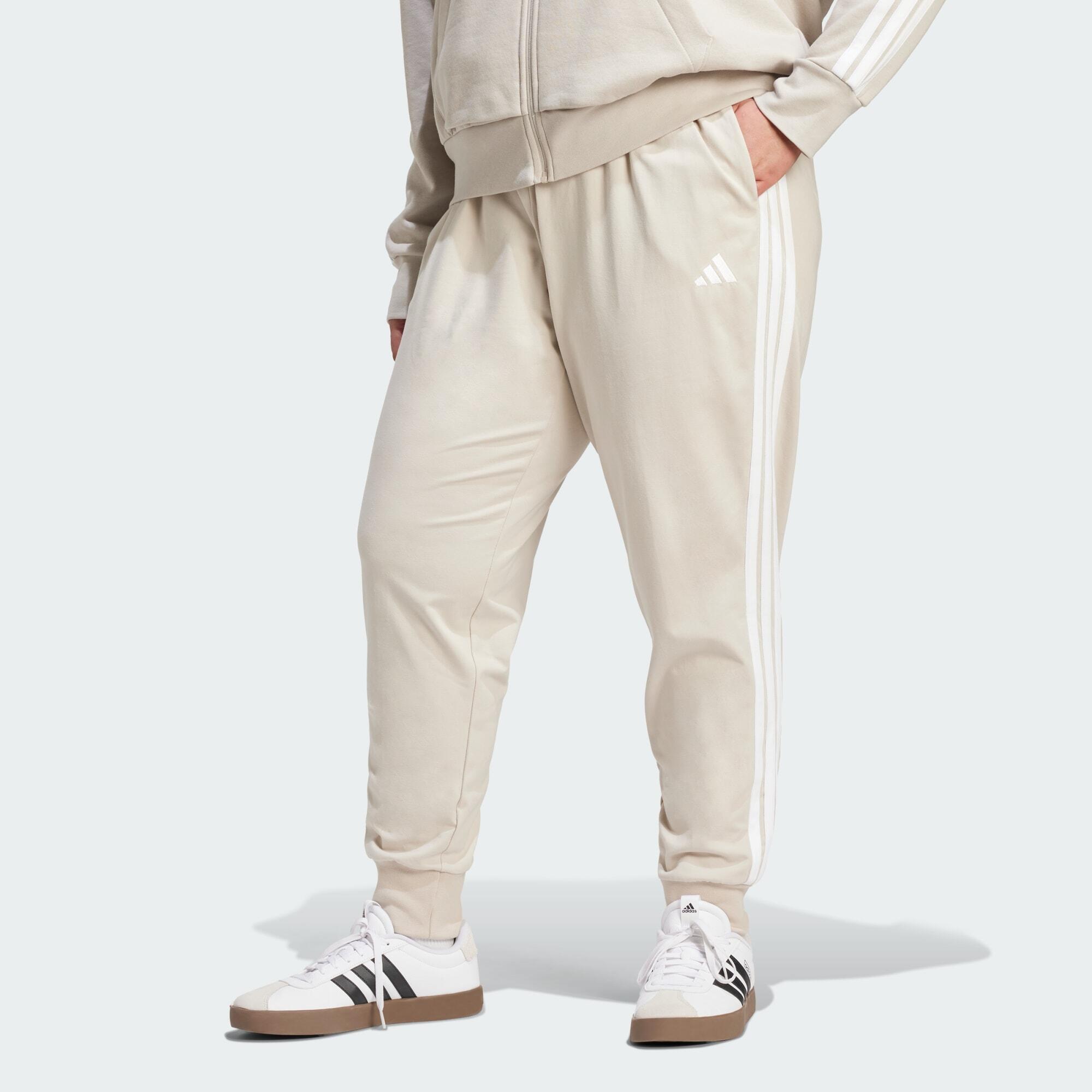 SPODNIE DRESOWE ESSENTIALS 3-STRIPES (DLA SYLWETEK PLUS SIZE)