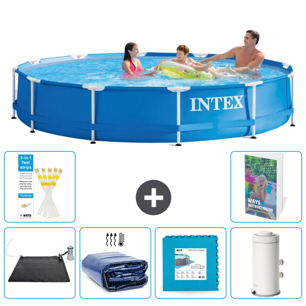 INTEX Basen ze stelażem Okrągły - 366x76 cm - 7-częściowy S166