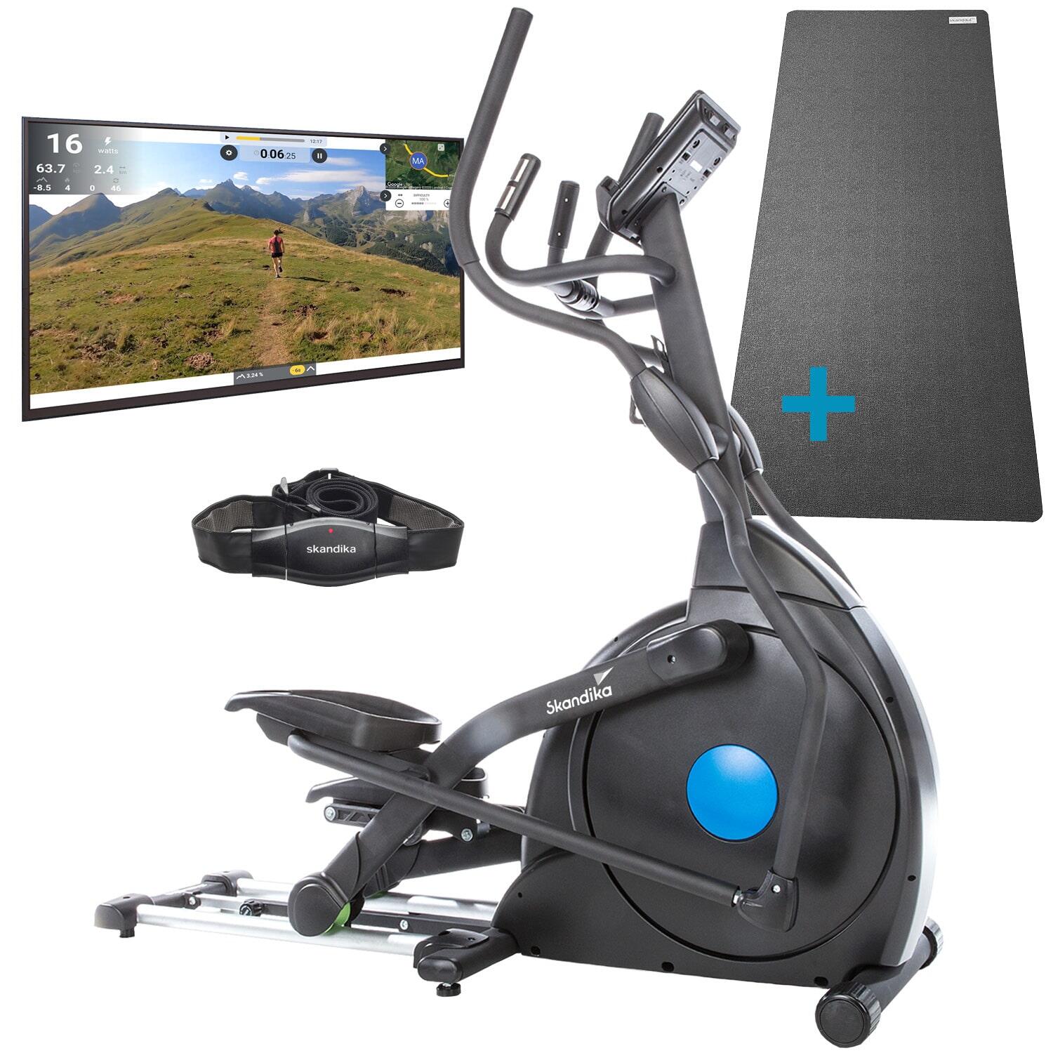Rower eliptyczny CardioCross Carbon Champ + mata ochronna + pas telemetryczny