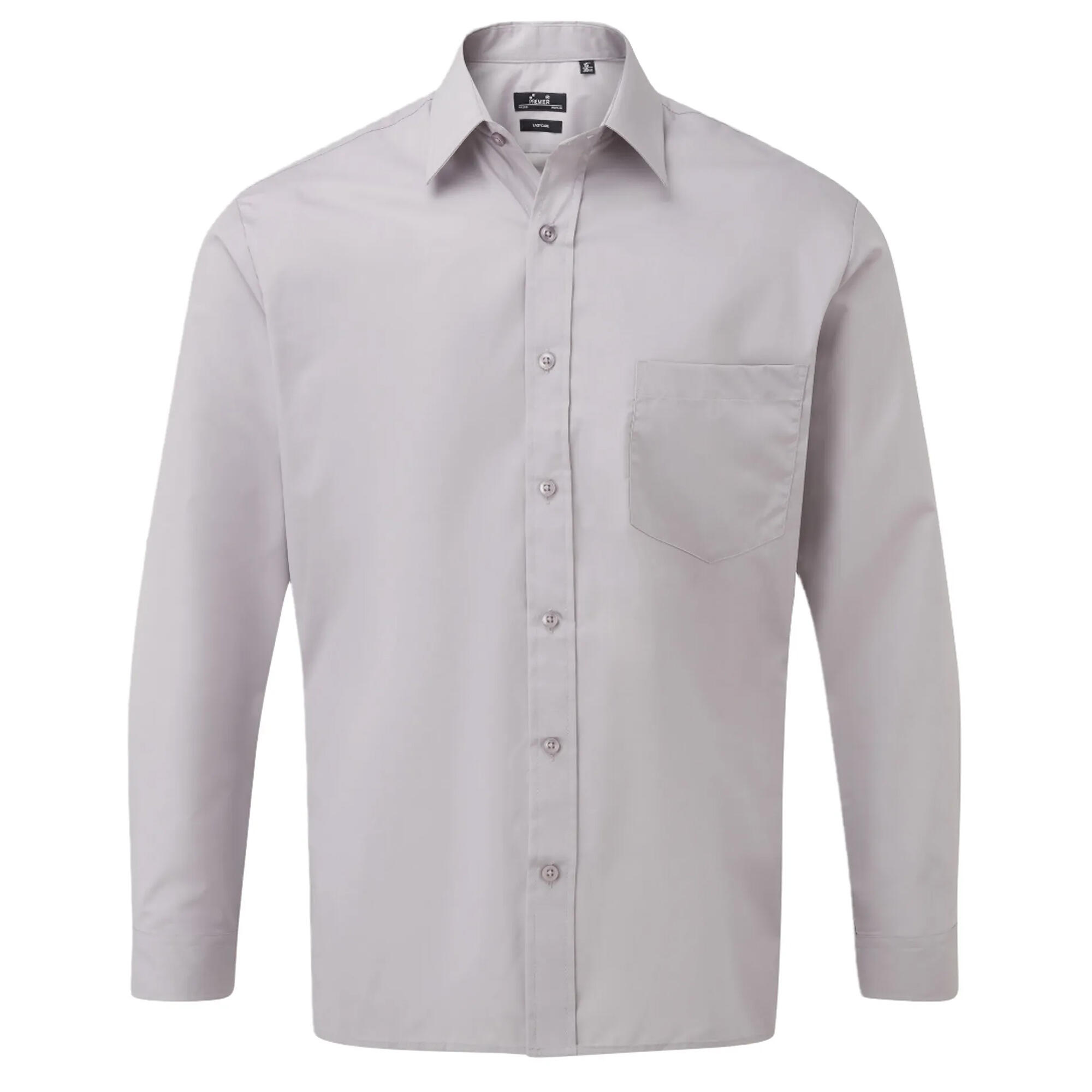 Męska Popelinowa Koszula Z Długim Rękawem