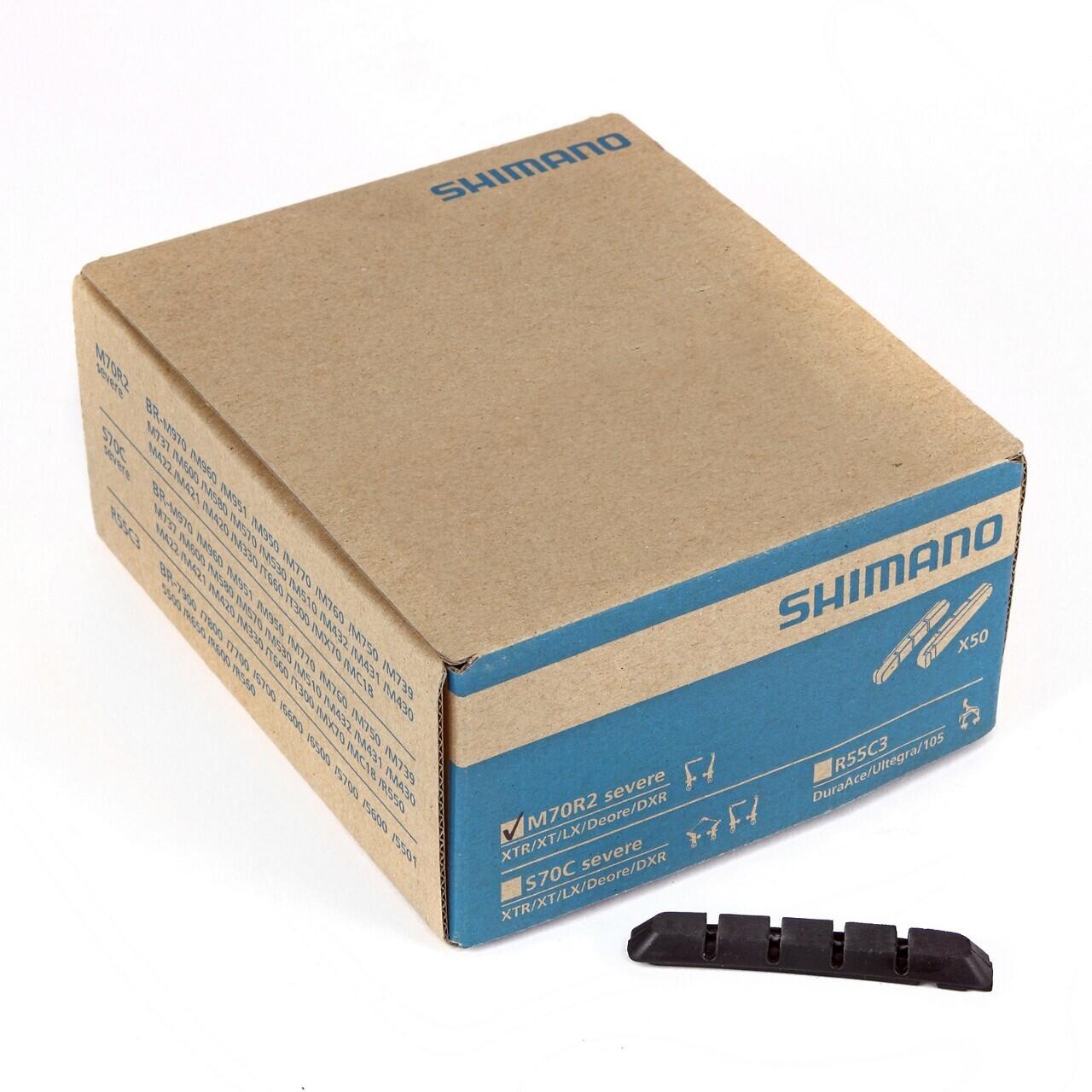 Klocki hamulcowe do rowerów górskich na trudne warunki Shimano M70R2 (x50)