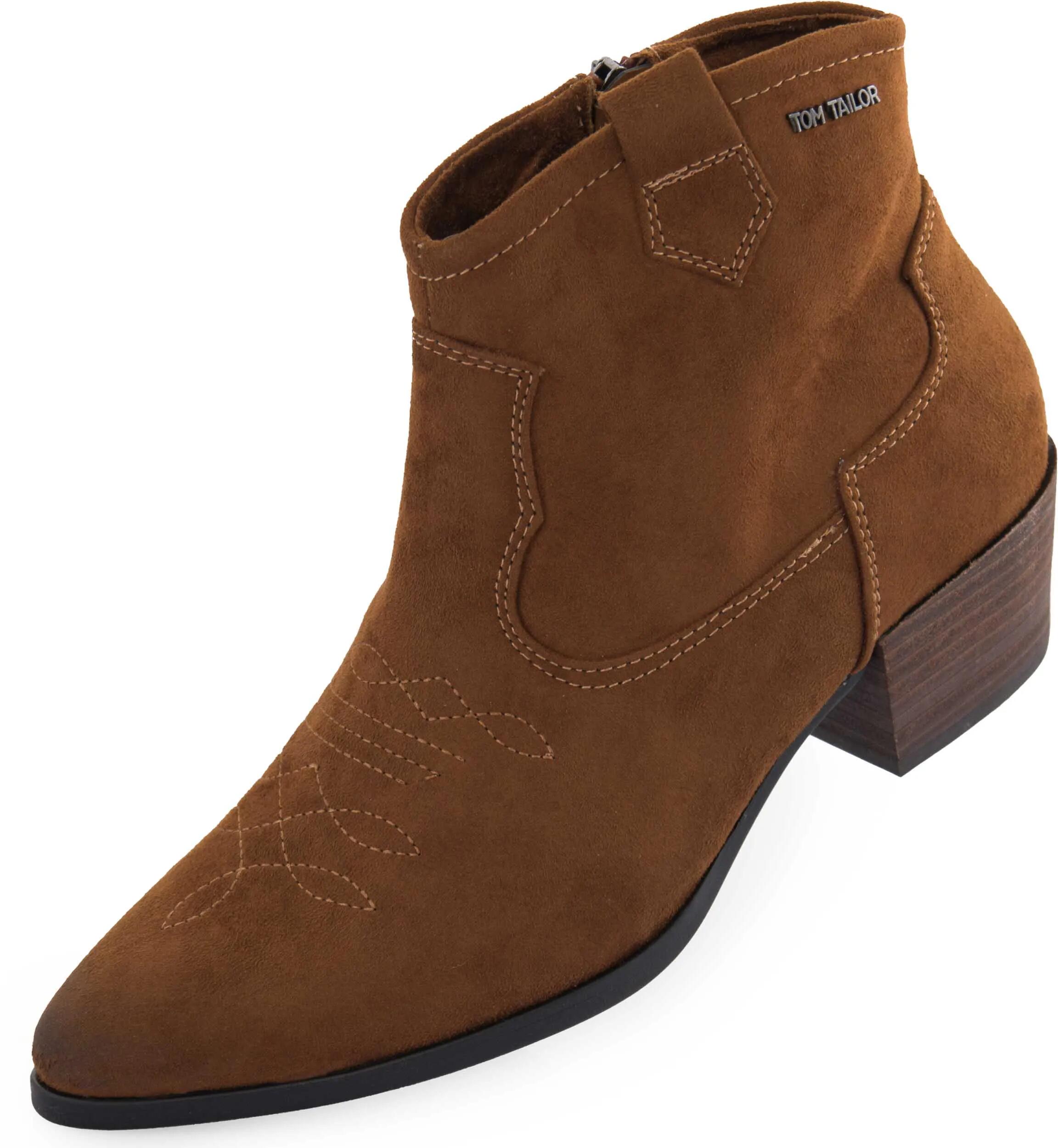 Buty damskie Tom Tailor Stiefelette, kolor koniakowy
