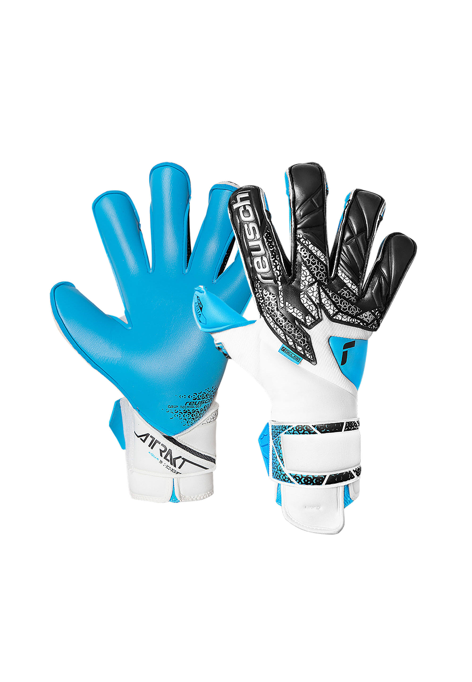 Rękawice bramkarskie Reusch Attrakt Aqua Evolution white/black/aqua blue