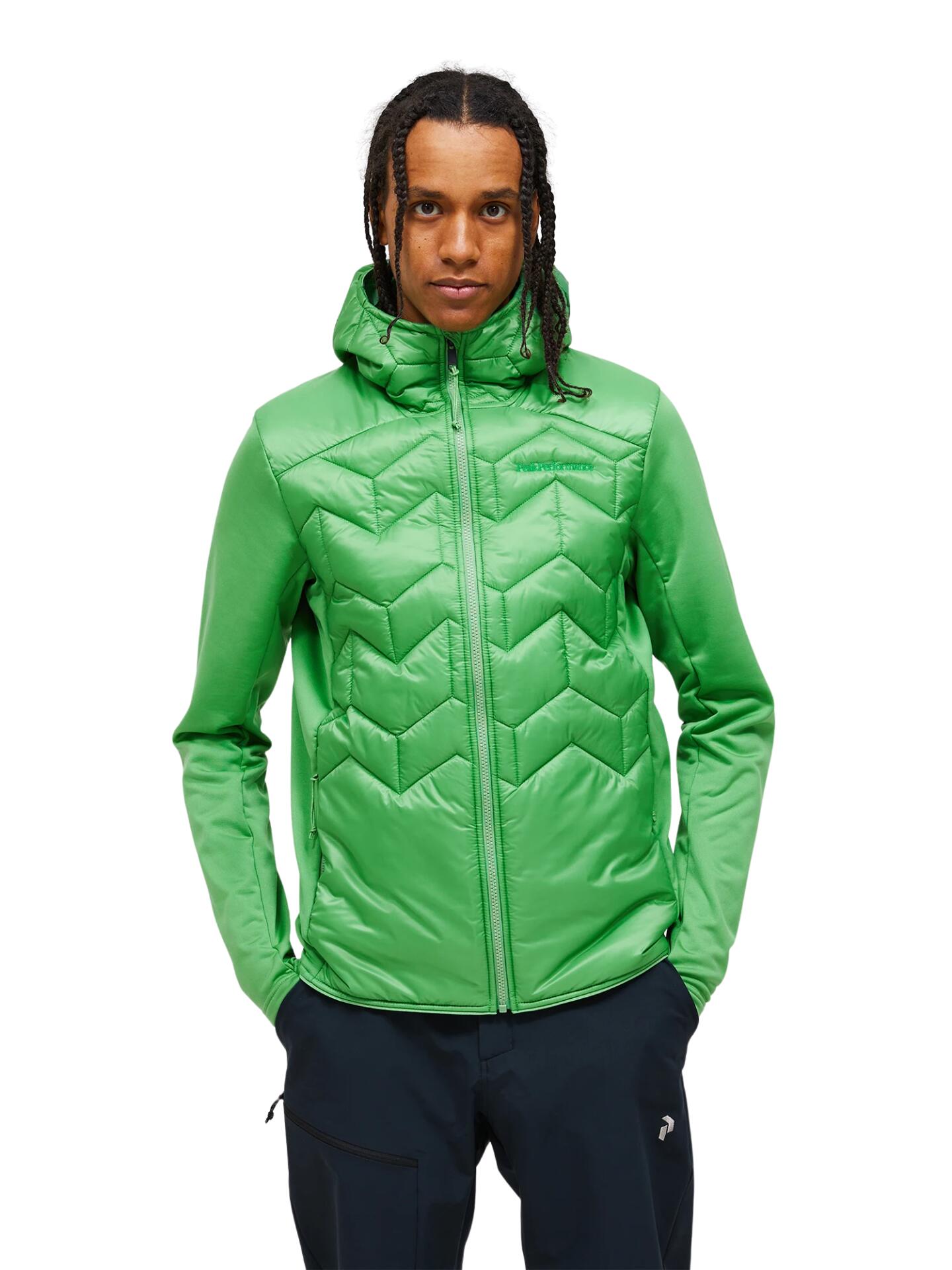 Kurtka Peak Performance męska Elevate Liner Hybrid Hood Jacket zielona - XL