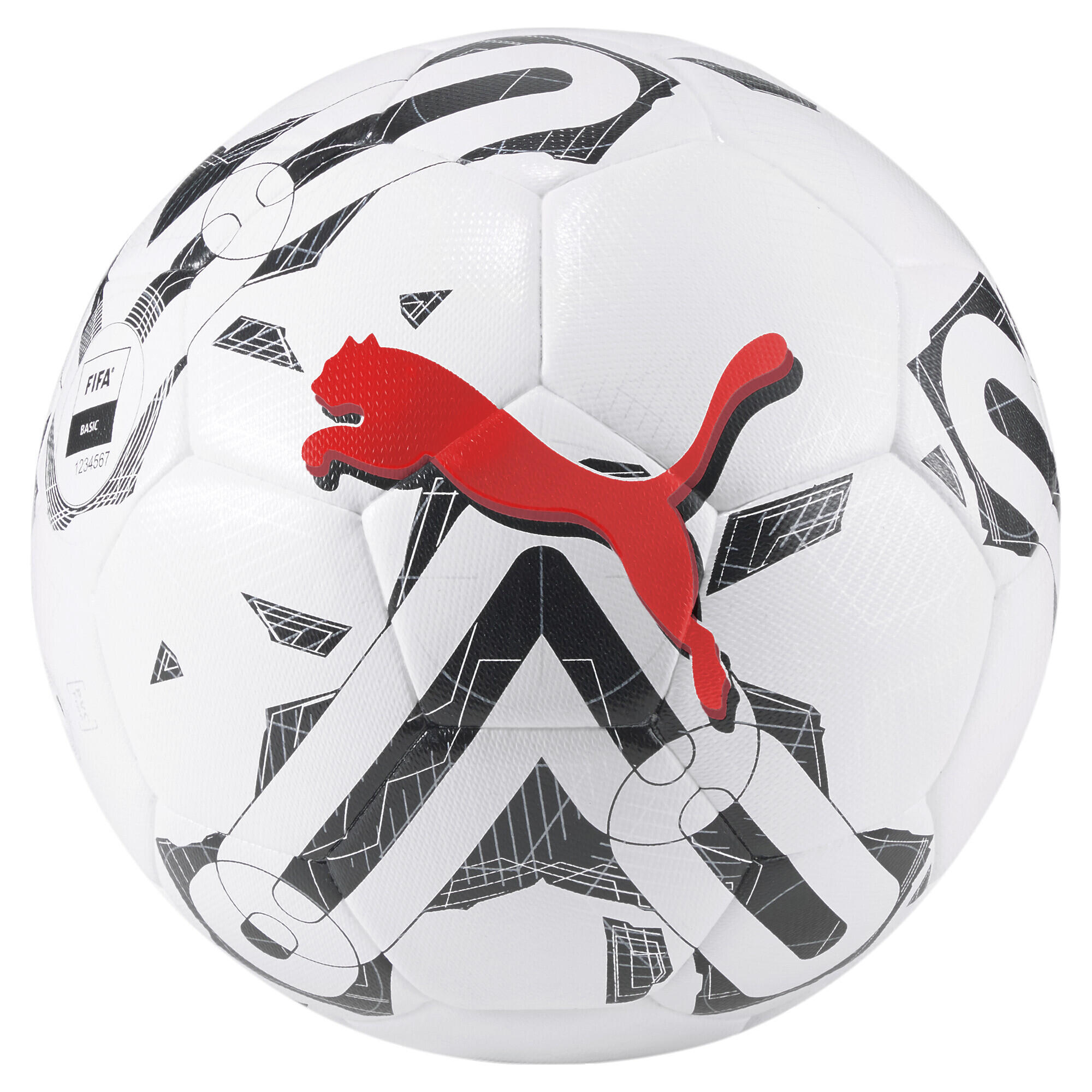 Piłka nożna PUMA Orbita 4 HYB FIFA Basic Biała Czerń Czerwień