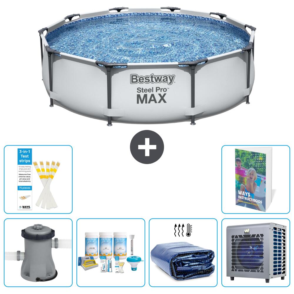 BESTWAY Basen Steel Pro MAX Okrągły - 305x76 cm - 7-częściowy S302