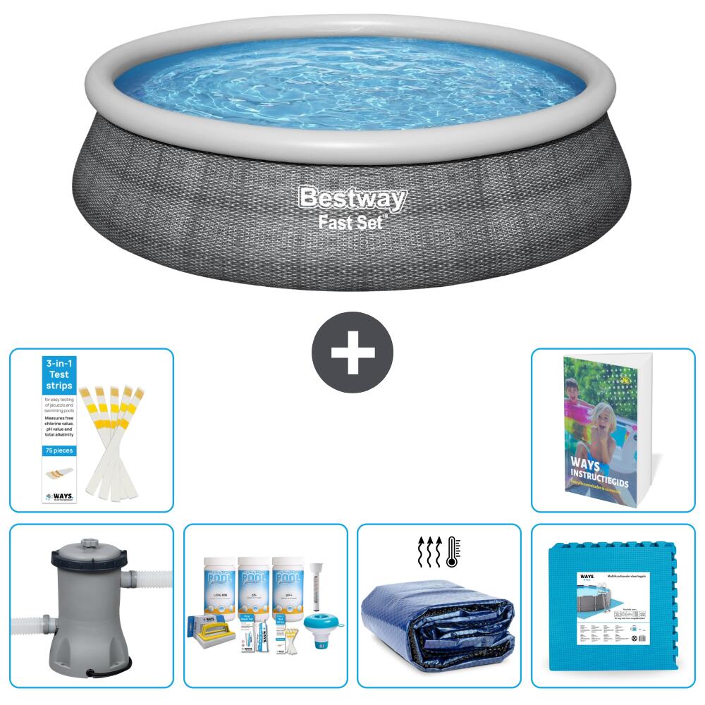 BESTWAY Basen Fast Set Okrągły - 457x84 cm - 7-częściowy S188