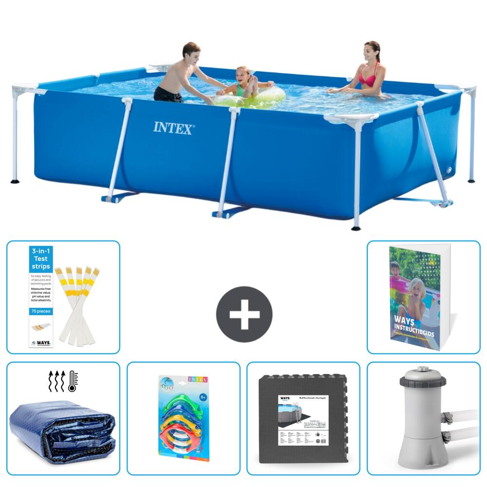 INTEX Basen ze stelażem Prostokątny - 300x200x75 cm - 7-częściowy S3