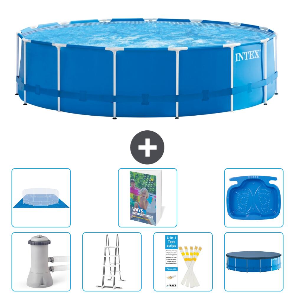 INTEX Basen ze stelażem Okrągły - 457x122 cm - 8-częściowy S662
