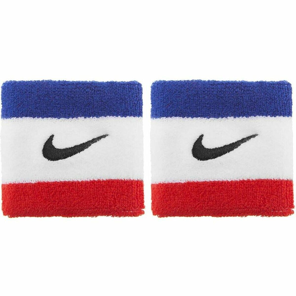 Frotka tenisowa Nike Swoosh Wristbands biała/czerwona/niebieska