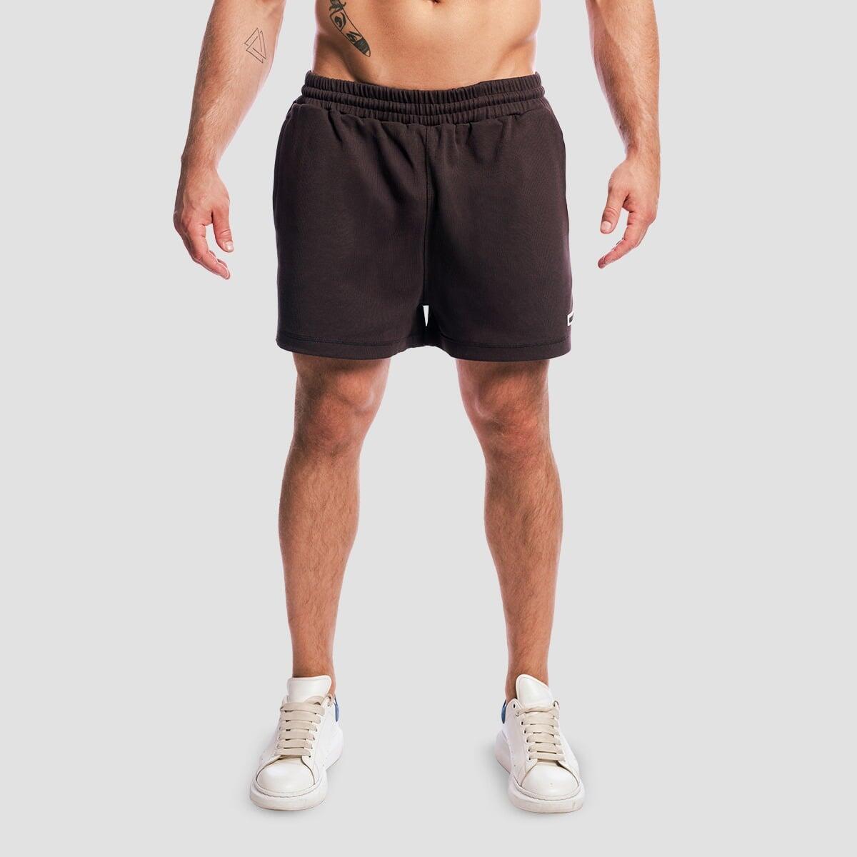 Szorty męskie fitness oversize brązowe Aura