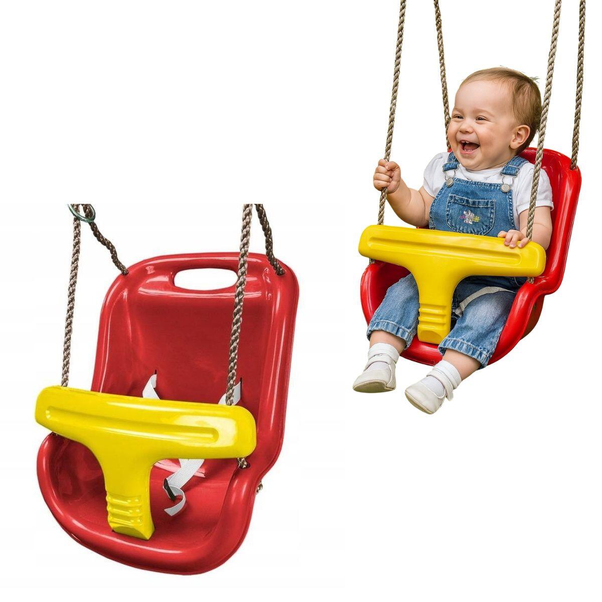 huśtawka kubełkowa Fun - czerwono-żółty