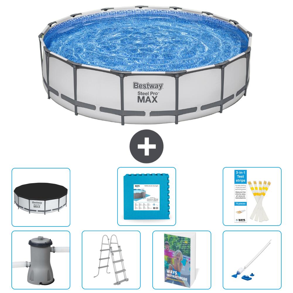 BESTWAY Basen Steel Pro MAX Okrągły - 457x122 cm - 8-częściowy S531