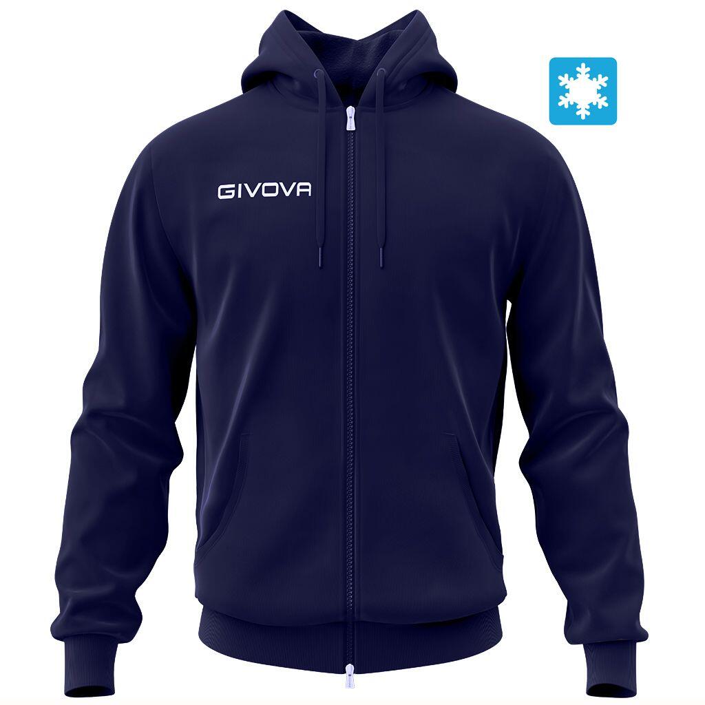 Bluza sportowa Givova King niebieska - polar z zamkiem na całej długości