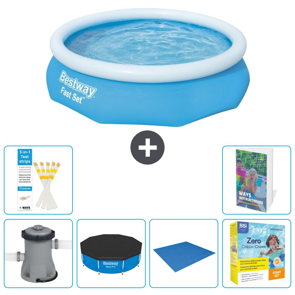 BESTWAY Basen Fast Set Okrągły - 305x76 cm - 7-częściowy S198