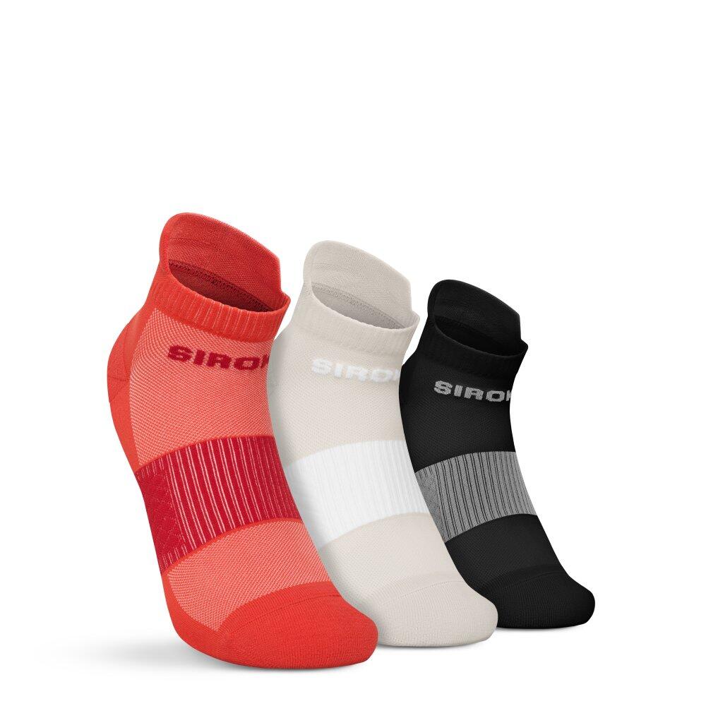 Krótkie skarpetki do biegania trójpak Fitness Siroko Helix Brick