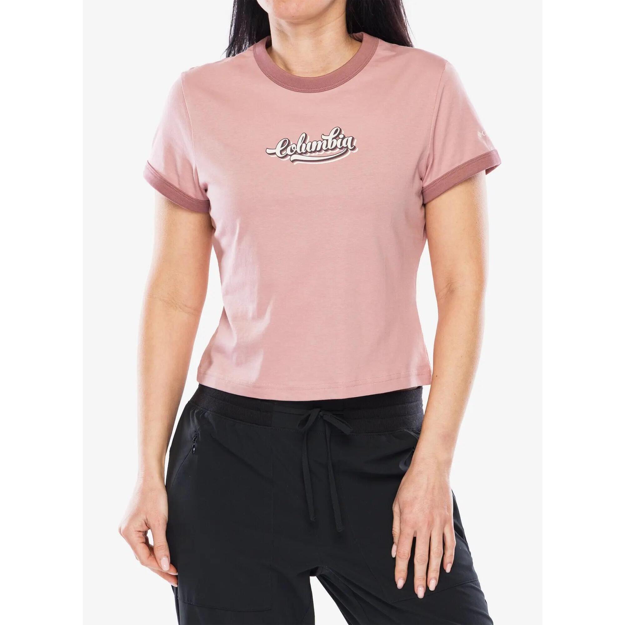 Koszulka bawełniana damska Columbia Rolling Bend Graphic Ringer Tee