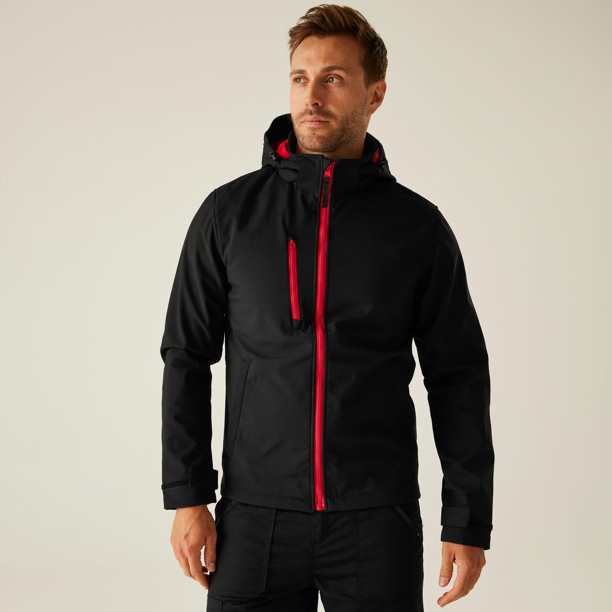 Męska 3-warstwowa kurtka softshell z kapturem Venturer z nadrukiem