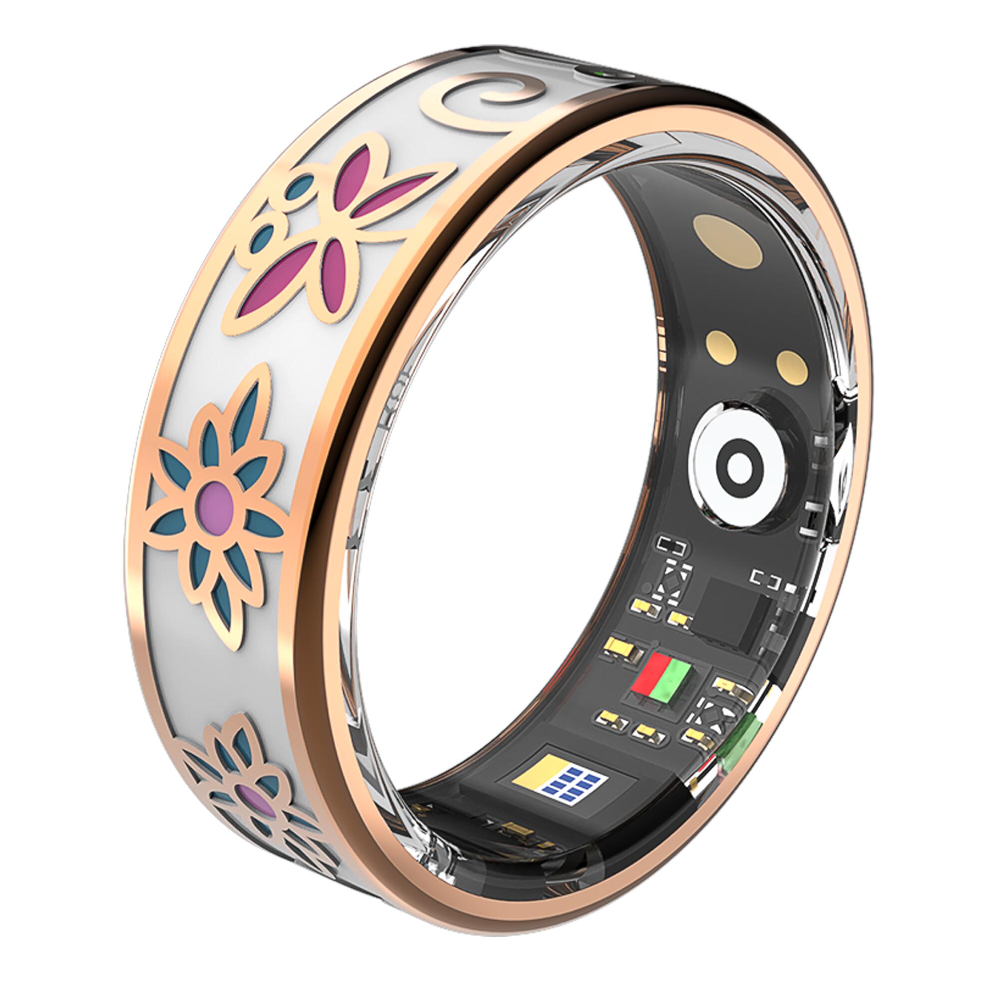 Monitor aktywności Smart Ring Forever Botanical Bluetooth 5ATM Różowe złoto #9