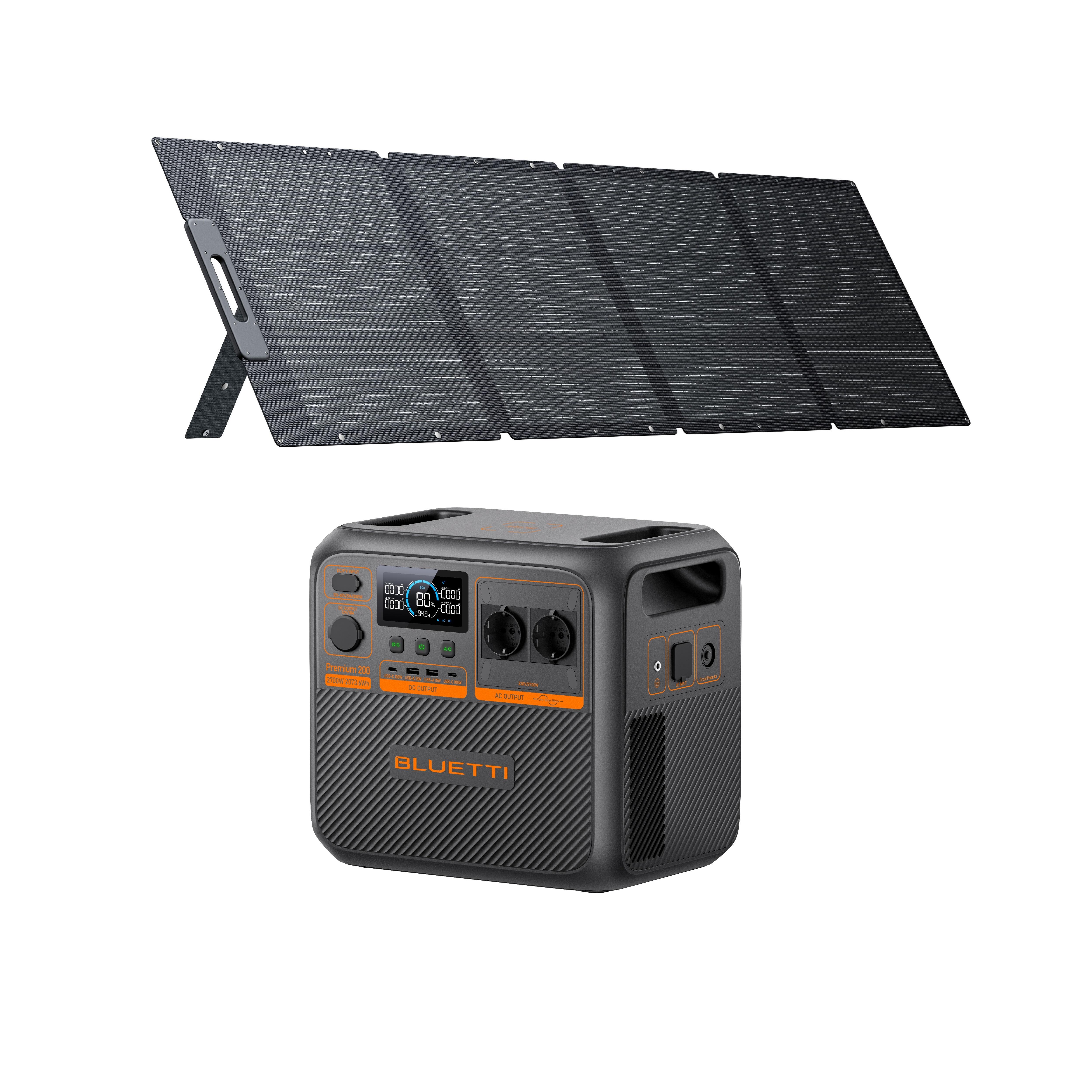 Zestaw stacja zasilania BLUETTI AC270P z panelem solarnym 200 W